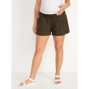 OLD NAVY maternity foldover waist stretchtech cargo shorts size S
